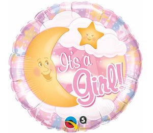 18" It's A Girl Celestial Pink Mylar Balloon