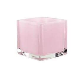 4" Cube Vase  Lipstick Shine Pink
