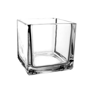 6 x 6 x 6" Square Vase - Crystal