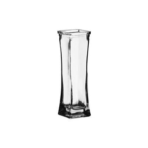 7 1/2" Flared Square Bud Vase - Crystal