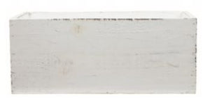 10.5x5.5x4.25" White Distressed Rectangular Wood Container