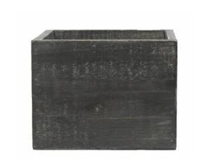 5.25x4.25" Black Wash Wooden Cube Container w/HDL