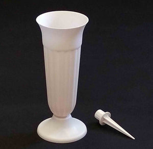 10" Memorial Vase in White