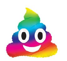 9" Pre-Inflated  Rainbow Emoticon Balloon