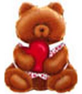 24" Teddy Bear Holding Heart Balloon