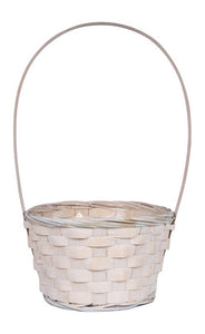 6.75" x 4" White Washed Basket