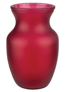 8" Rose Vase -Ruby Frost