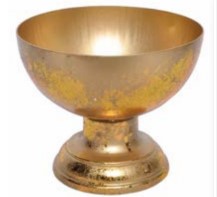 Gold Leaf Urn Pedestal Bowl 9"