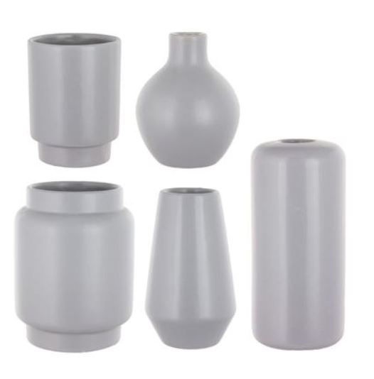 Mod Bauble Bud Vase Assortment - Dove Grey