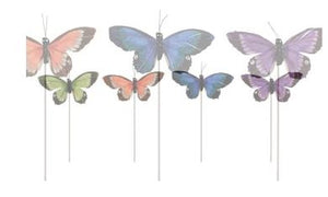 4" Jewel Tone Butterflies on Pick