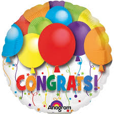 4" Pre-Inflated Bold Congratulations Balloon