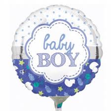 Pre-Inflated 9" Baby Boy Scallop Balloon