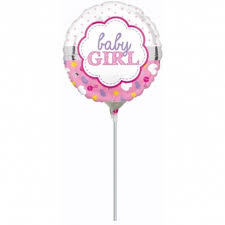 Pre-Inflated 9" Baby Girl Scallop Balloon