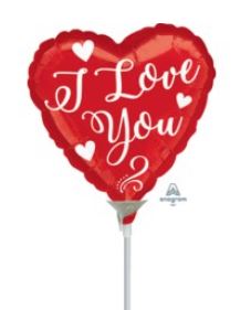 4" Pre-Inflated White Love Script Balloon