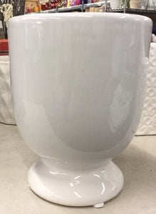 5" x 6.375" Shiny White Pedestal Ceramic