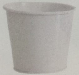 6.7" x 5.3" H White Painted Metal Pot
