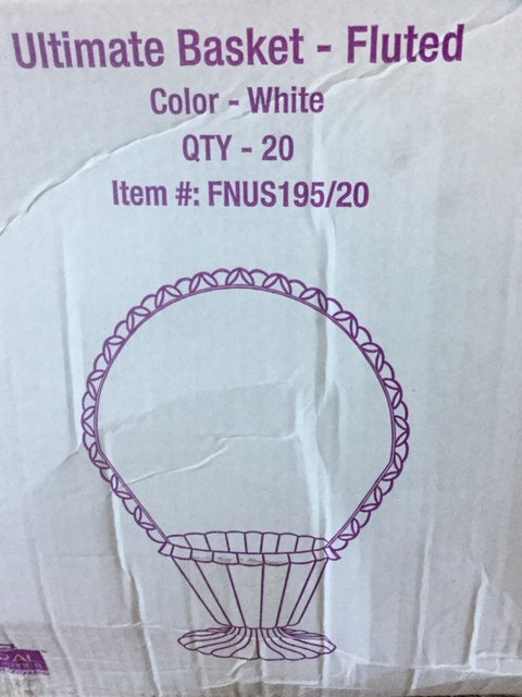Fluted Plastic Basket, White