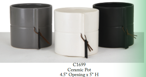 3.5” Round Ceramic Planter - Assorted