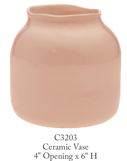6” Round Pink Ceramic Pot