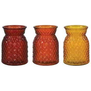 6.25” Round Fire Diamond Vase - Assorted Colours