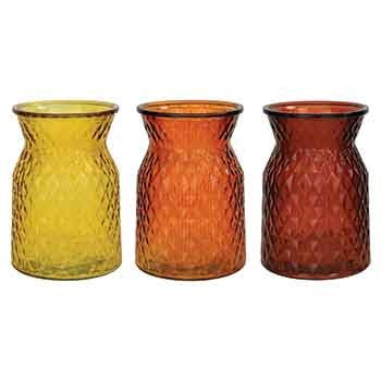 8” Riley Fire Glass Vase - Assorted Colours