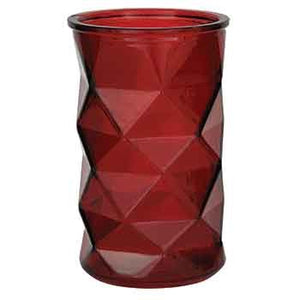 6"  Ruby Red Clara Glass Vase