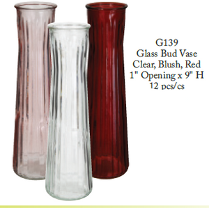 9” Glass Bud Vase - Assorted Colours