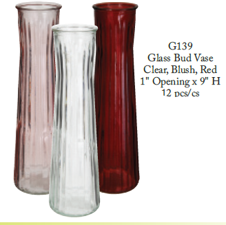 9” Glass Bud Vase - Assorted Colours