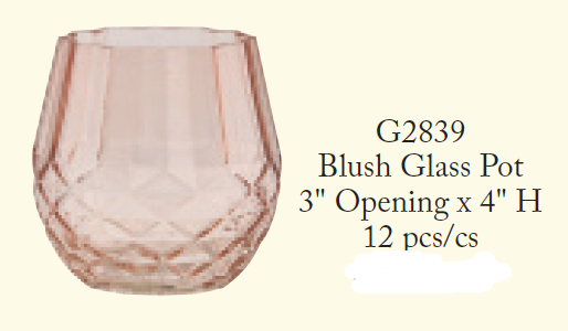 4” Round Blush Diamond Bottom Vase