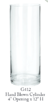 4” x 12” Round Clear Glass Vase