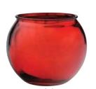 6" Round Metallic Red Glass Bubble Bowl