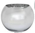 6" Silver Bubble Bowl Glass Vase