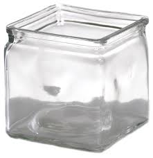 4" x 4" Clear Glass Cube Vase