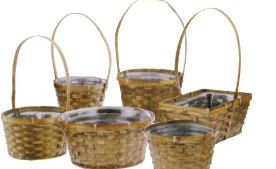 24 pc Asst Brown Bamboo Baskets