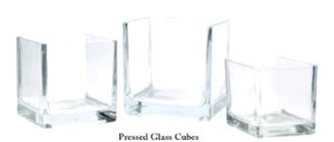 5" Clear Pressed Glass Cube