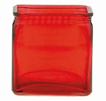 4.75" x4.75" Red Glass Cube Vase