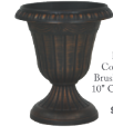 10" Black Copper Brushed Plastic Urn