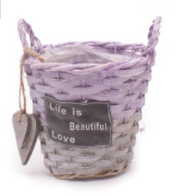 Pot/Basket Beautiful Life 15 cm Purple/Grey
