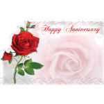 Enclosure Card -  Happy Anniversary - Red Rose