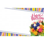 Enclosure Card - Happy Birthday - Mixed Floral With Red Foil Sentiment