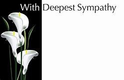 Enclosure Card With Deepest Sympathy White Flowers on Black