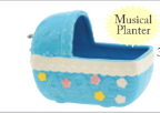 Blue Musical Baby Cradle Planter