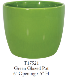 6” Green Ceramic Pot