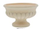 7" Round Grey Wash Ceramic Pedestal Bowl Planter
