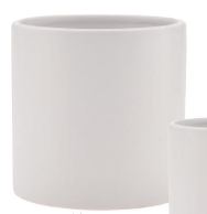 4" Matte White Ceramic Cylinder