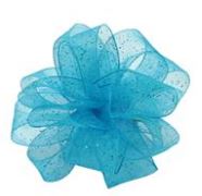 Flash, Wired Edge 5/8" Ribbon - Turquoise