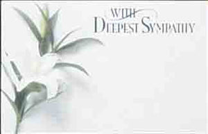 Enclosure Cards - With Deepest Sympathy - White Oriental Lilies