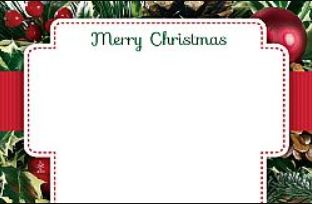 Enclosure Card  - Merry Christmas - Floral Border