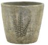 3.5" x 3.5" Round Tan Embossed Ceramic Pot