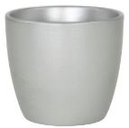 4.5" Round Matte Silver Ceramic Pot
